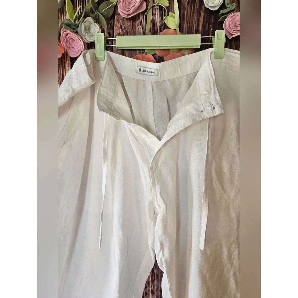 Cubavera Linen Blend Straight Fit Pants Size XXL